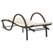 vidaXL Sun Lounger Standard Frame Sun Lounger in Brown and Cream White