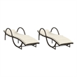 vidaXL Sun Lounger Standard Frame Sun Lounger in Brown and Cream White