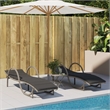 vidaXL PE Rattan and Powder-Coated Steel Single Sun Lounger in Light Gray