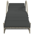 vidaXL PE Rattan and Powder-Coated Steel Single Sun Lounger in Light Gray