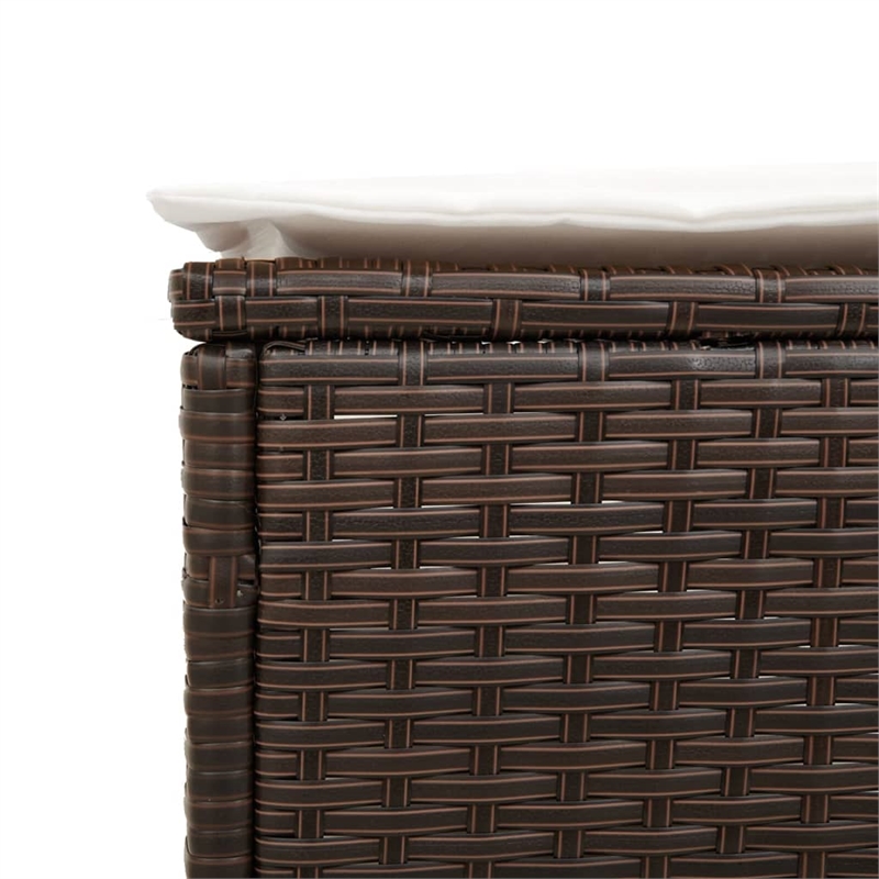vidaXL PE Rattan Polyester & Foam Sun Lounger Set in Brown