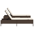 vidaXL PE Rattan Polyester & Foam Sun Lounger Set in Brown