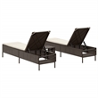 vidaXL PE Rattan Polyester & Foam Sun Lounger Set in Brown