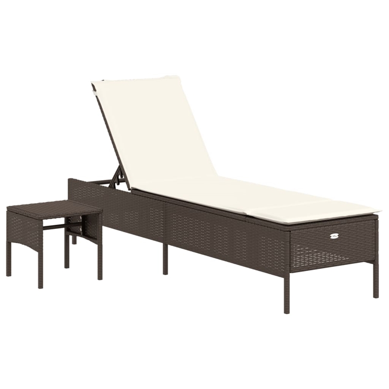 vidaXL PE Rattan Polyester & Foam Sun Lounger Set in Brown