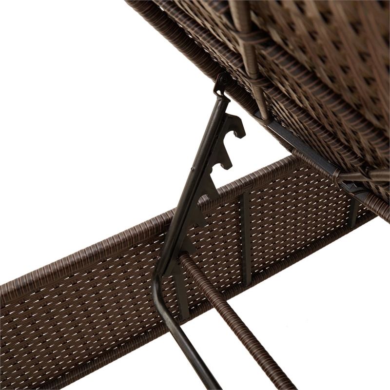 vidaXL PE Rattan Polyester & Foam Sun Lounger Set in Brown