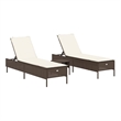 vidaXL PE Rattan Polyester & Foam Sun Lounger Set in Brown