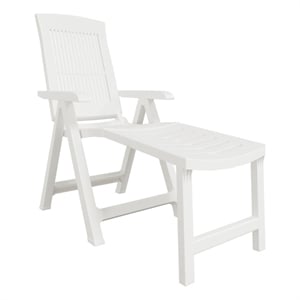vidaXL Plastic Standard Foldable Sun Lounger in White
