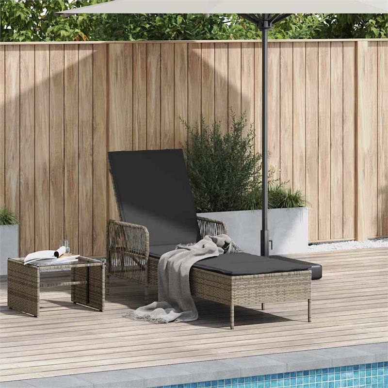 vidaXL Sun Lounger in Gray and Dark Gray
