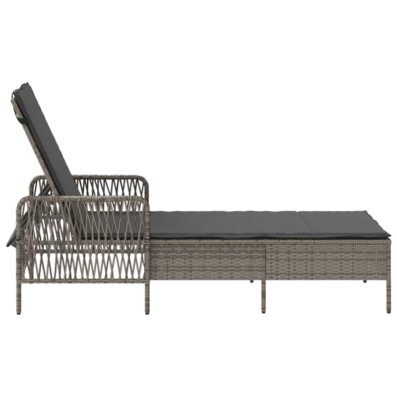vidaXL Sun Lounger in Gray and Dark Gray