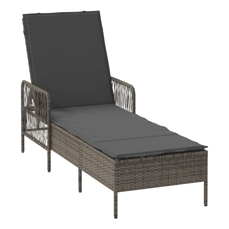 vidaXL Sun Lounger in Gray and Dark Gray