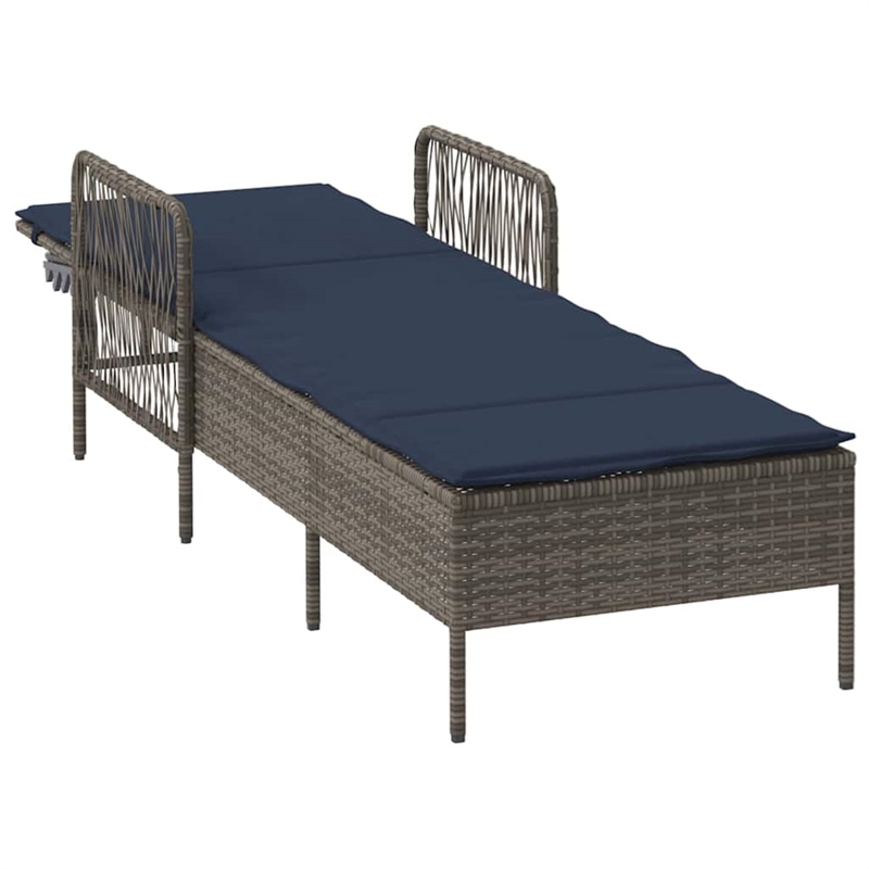 vidaXL Sun Lounger in Gray and Navy Blue
