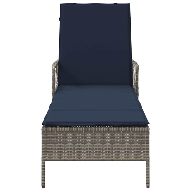 vidaXL Sun Lounger in Gray and Navy Blue