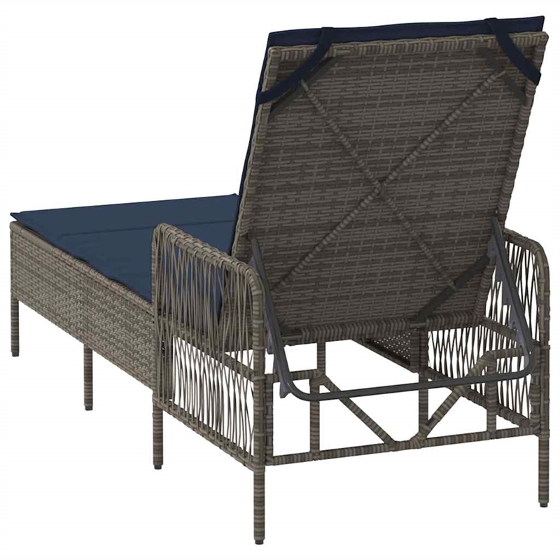 vidaXL Sun Lounger in Gray and Navy Blue
