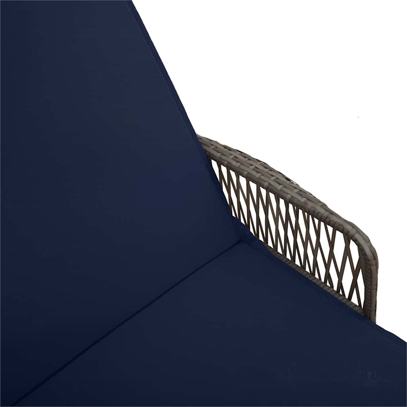 vidaXL Sun Lounger in Gray and Navy Blue