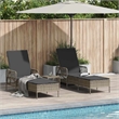vidaXL Poly Rattan Reclining Sun Lounger in Gray and Dark Gray  (Set of 3)