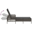 vidaXL Poly Rattan Reclining Sun Lounger in Gray and Dark Gray  (Set of 3)