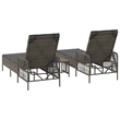 vidaXL Poly Rattan Reclining Sun Lounger in Gray and Dark Gray  (Set of 3)