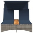 vidaXL Patio PE Rattan Double Sun Lounger in Gray