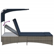 vidaXL Patio PE Rattan Double Sun Lounger in Gray