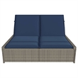 vidaXL Patio PE Rattan Double Sun Lounger in Gray