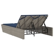 vidaXL Patio PE Rattan Double Sun Lounger in Gray