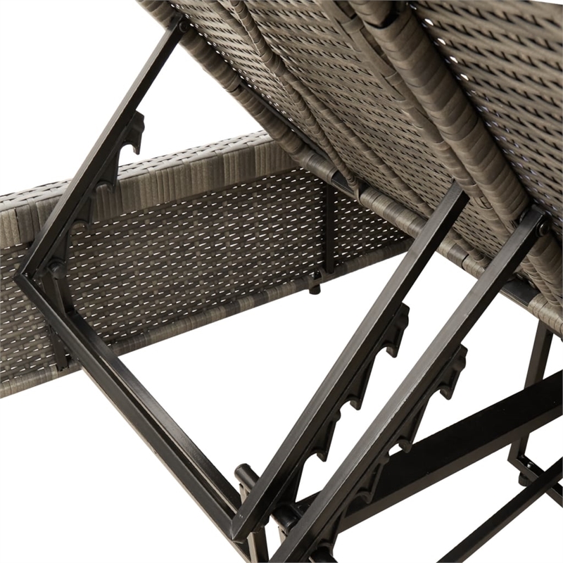 vidaXL Patio PE Rattan Double Sun Lounger in Gray