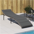 vidaXL PE Rattan & Powder-Coated Steel Sun Lounger in Gray