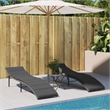 vidaXL PE Rattan & Powder-Coated Steel Sun Lounger in Gray