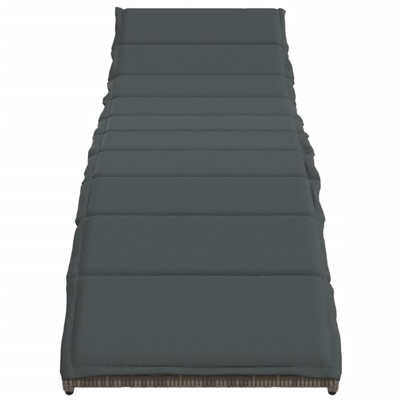 vidaXL PE Rattan & Powder-Coated Steel Sun Lounger in Gray