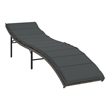 vidaXL PE Rattan & Powder-Coated Steel Sun Lounger in Gray