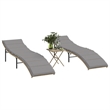 vidaXL Sun Lounger Set of 2 with Beige Frame and Light Gray Cushions