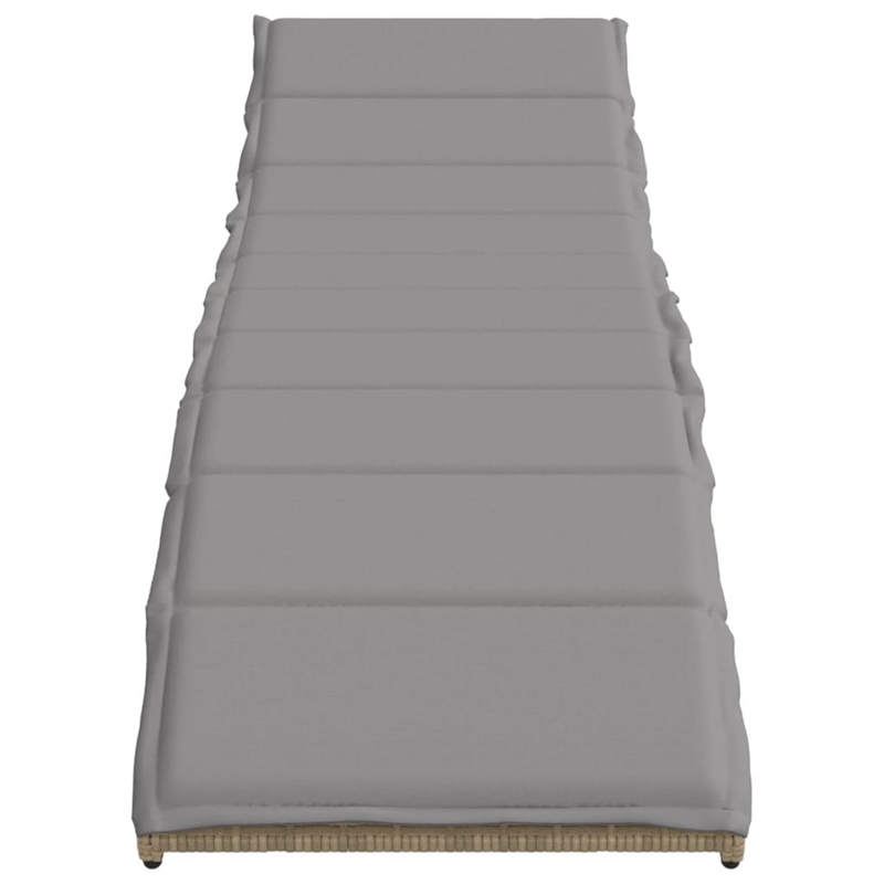 vidaXL Sun Lounger Set of 2 with Beige Frame and Light Gray Cushions