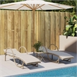 vidaXL Poly Rattan Standard Sun Lounger with Adjustable Armrests in Beige