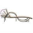 vidaXL Poly Rattan Standard Sun Lounger with Adjustable Armrests in Beige