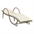 vidaXL Poly Rattan Standard Sun Lounger with Adjustable Armrests in Beige