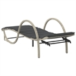 vidaXL PE Rattan Steel Standard Sun Lounger in Light Gray