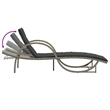 vidaXL PE Rattan Steel Standard Sun Lounger in Light Gray