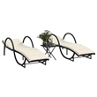 vidaXL PE Rattan UV-Resistant Sun Lounger Set in Black (Set of 2)