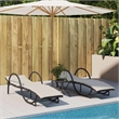 vidaXL PE Rattan UV-Resistant Sun Lounger Set in Black (Set of 2)