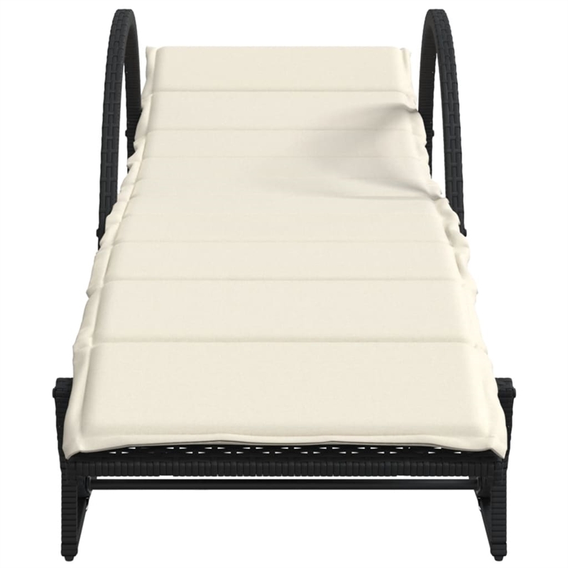 vidaXL PE Rattan UV-Resistant Sun Lounger Set in Black (Set of 2)