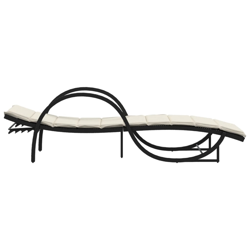 vidaXL PE Rattan UV-Resistant Sun Lounger Set in Black (Set of 2)