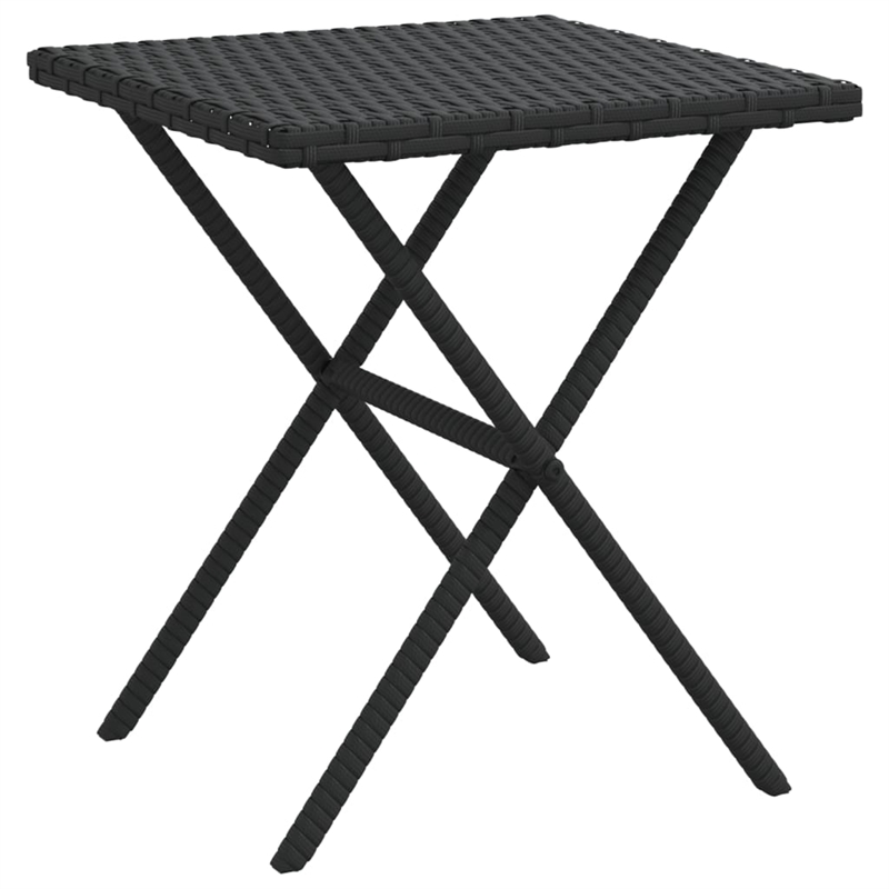 vidaXL PE Rattan UV-Resistant Sun Lounger Set in Black (Set of 2)