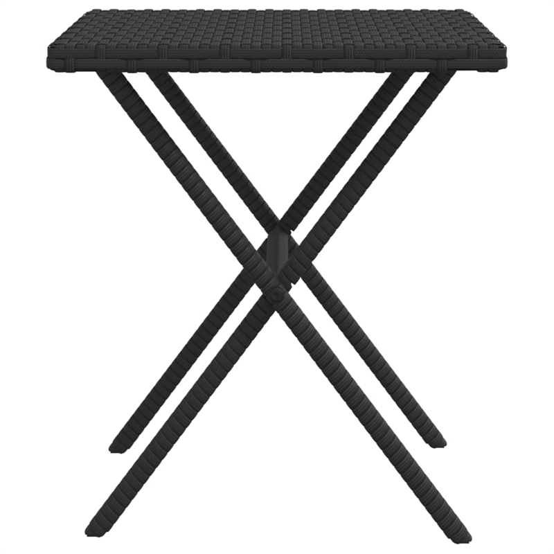 vidaXL PE Rattan UV-Resistant Sun Lounger Set in Black (Set of 2)