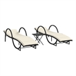 vidaXL PE Rattan UV-Resistant Sun Lounger Set in Black (Set of 2)