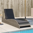 vidaXL PE Rattan Sun Lounger in Gray