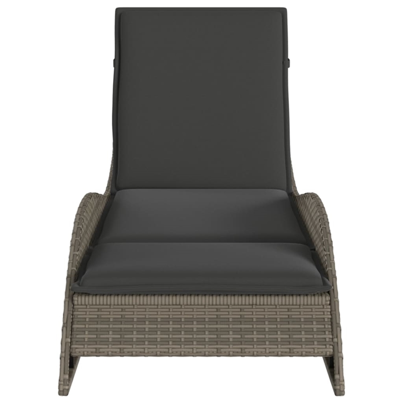 vidaXL PE Rattan Sun Lounger in Gray