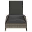 vidaXL PE Rattan Sun Lounger in Gray