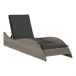 vidaXL PE Rattan Sun Lounger in Gray