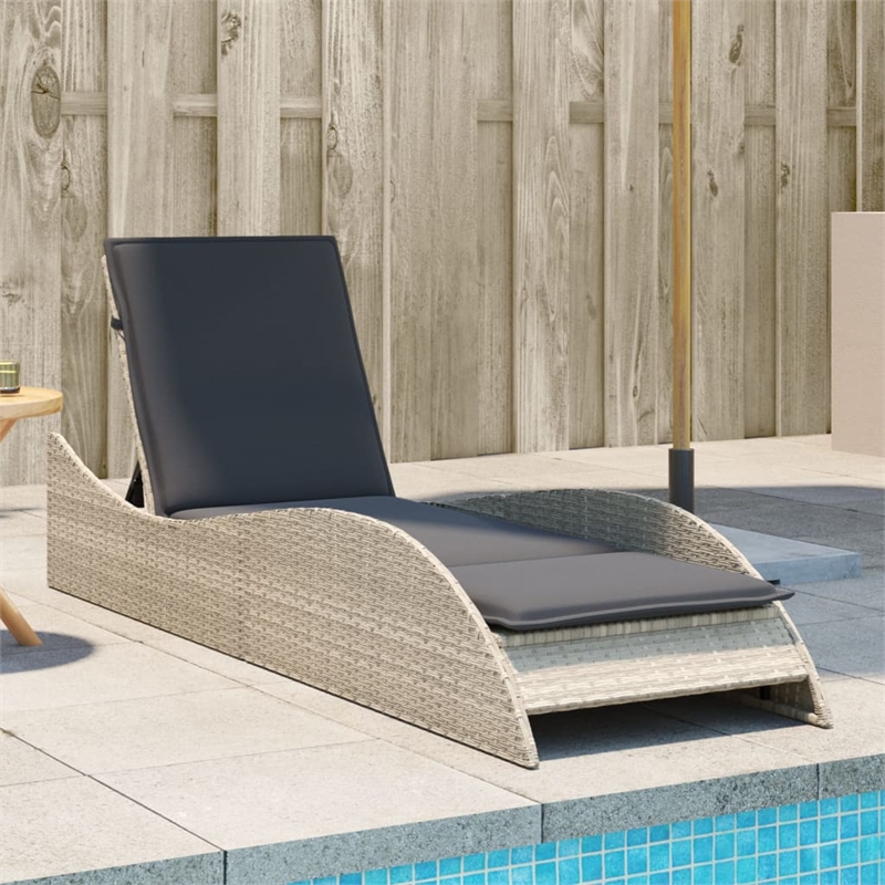vidaXL Patio Sun Lounger in Light Gray