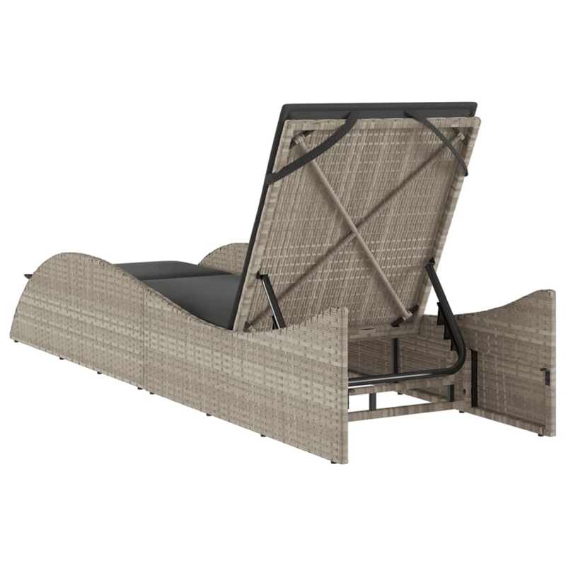 vidaXL Patio Sun Lounger in Light Gray
